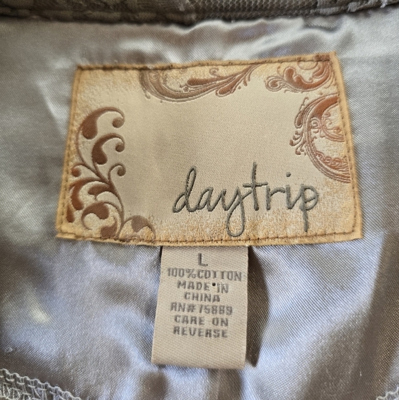 Daytrip Gray Lace Tie Front Blazer Jacket L - Picture 7 of 8